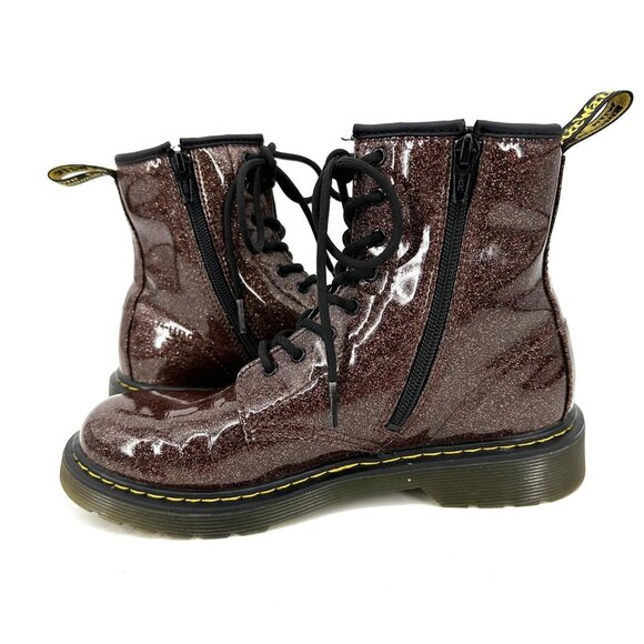 Dr. Martens 1460 Combat Boots Coated Brown Glitter Size 6 Women's - Picture 5 of 9